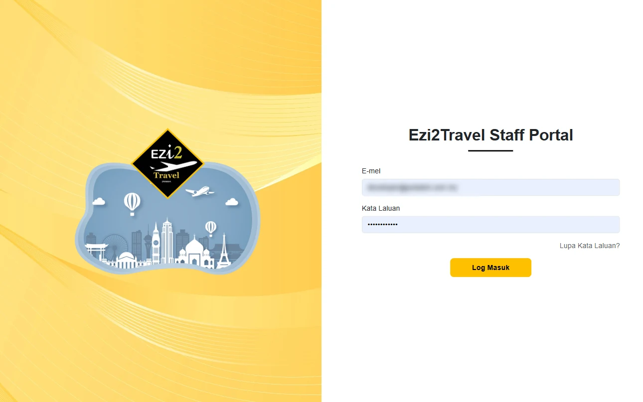 Ezi2Travel staff portal login
