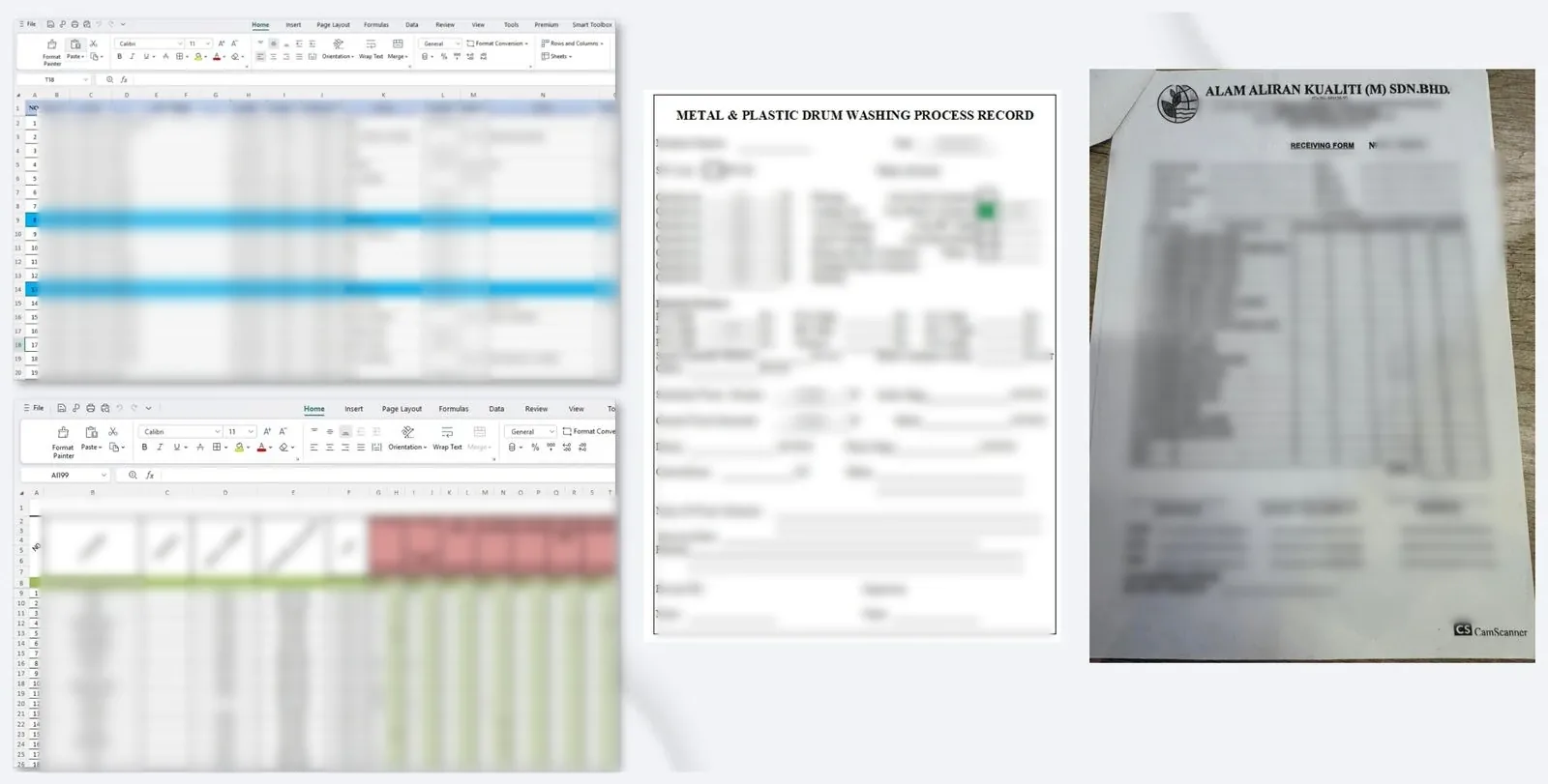Before: Excel sheets and paper process records
