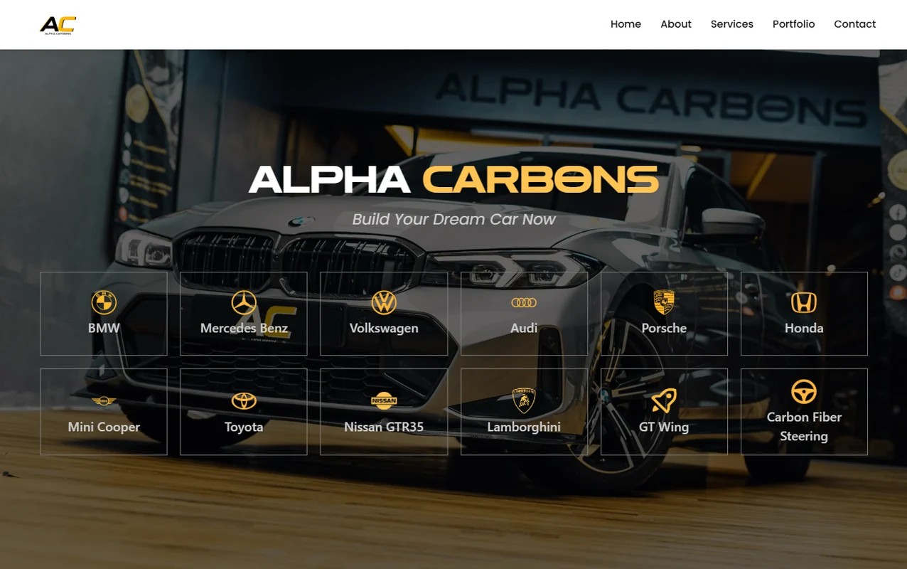 Alpha Carbons website designed by Potadot