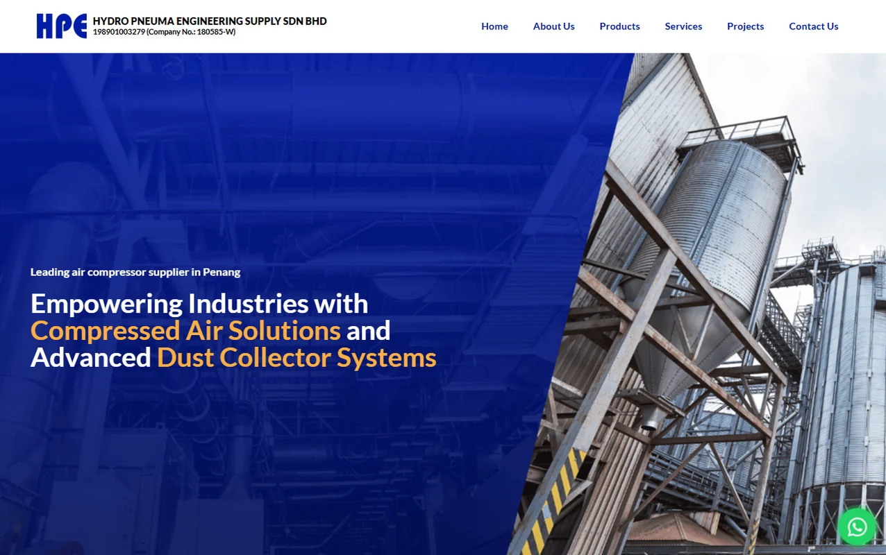 Hydro Pneuma Engineering website designed by Potadot