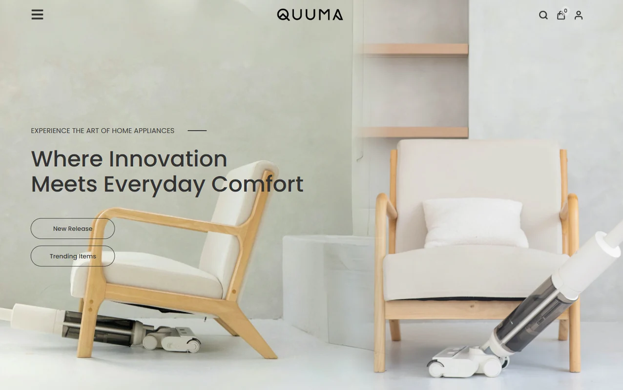 Quuma website designed by Potadot