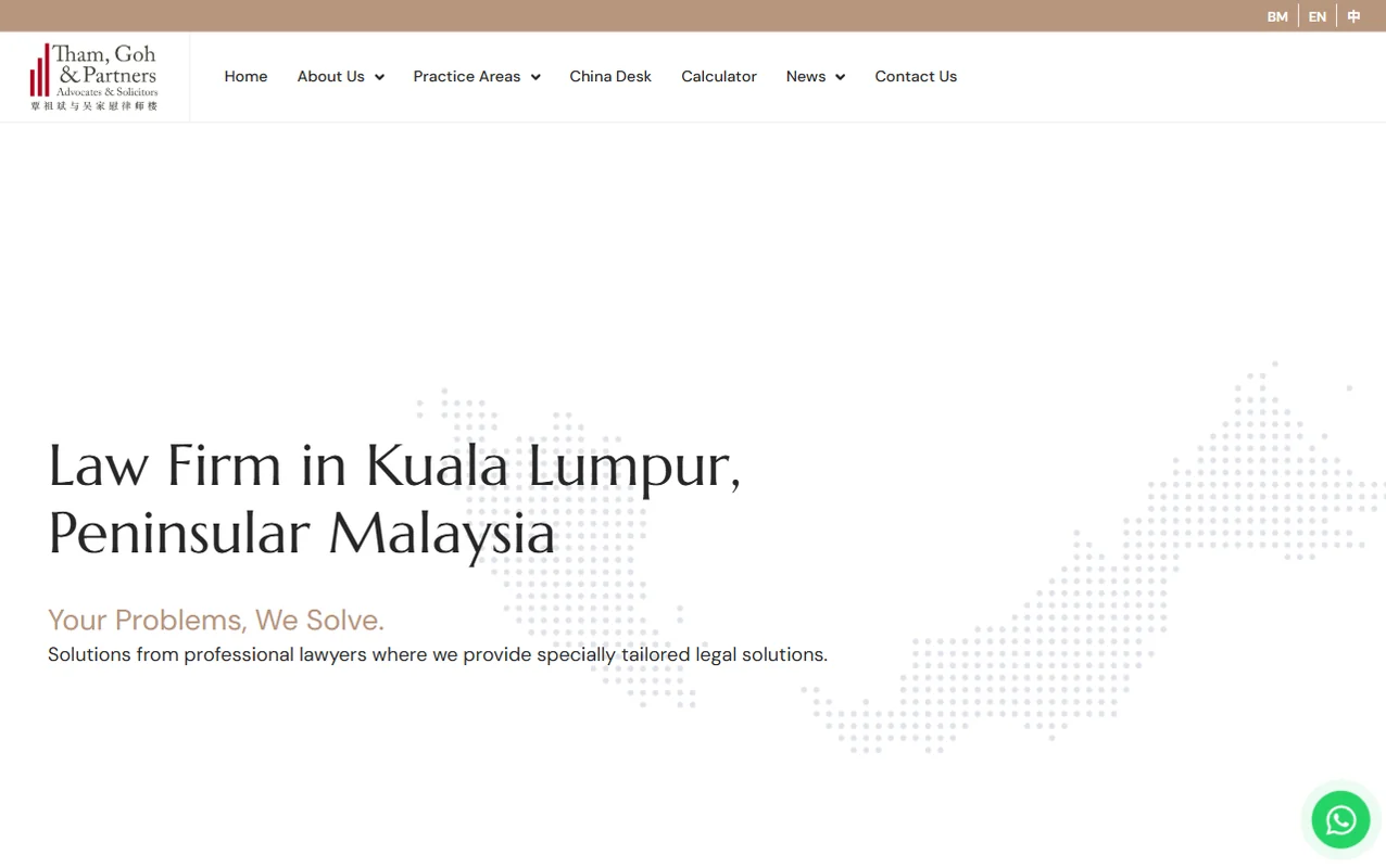 Than, Goh & Partners website designed by Potadot